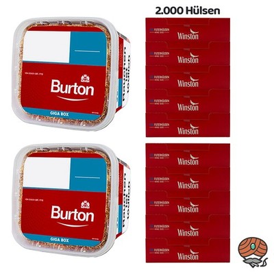 Burton Volumentabak GIGA Box 2x 400g + 2000 Winston Hülsen