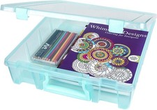 6955AA Aqua Clear Super Satchel Compartment Box Craft Organizer Storage Case