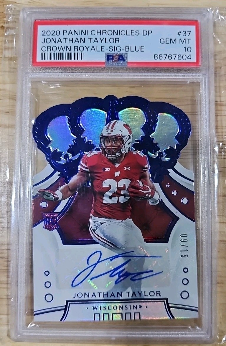 Jonathan Taylor Panini Chronicles Draft Picks Crown Royale #37 Signature-Blue