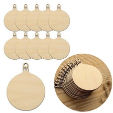10 Pcs Wood for Engraving Projects Hanging Decor Round Shaped Ornaments