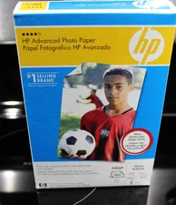 HP Advanced Photo Paper 4x6 Glossy Brilli - 100 Sheets - Inkjet New/Sealed (NOS)