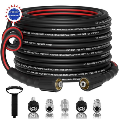 #ad VIVIDWASH Flexible 1 4 Pressure Washer Hose 50FT 14mm 3600PSI Kink Resistant $54.99