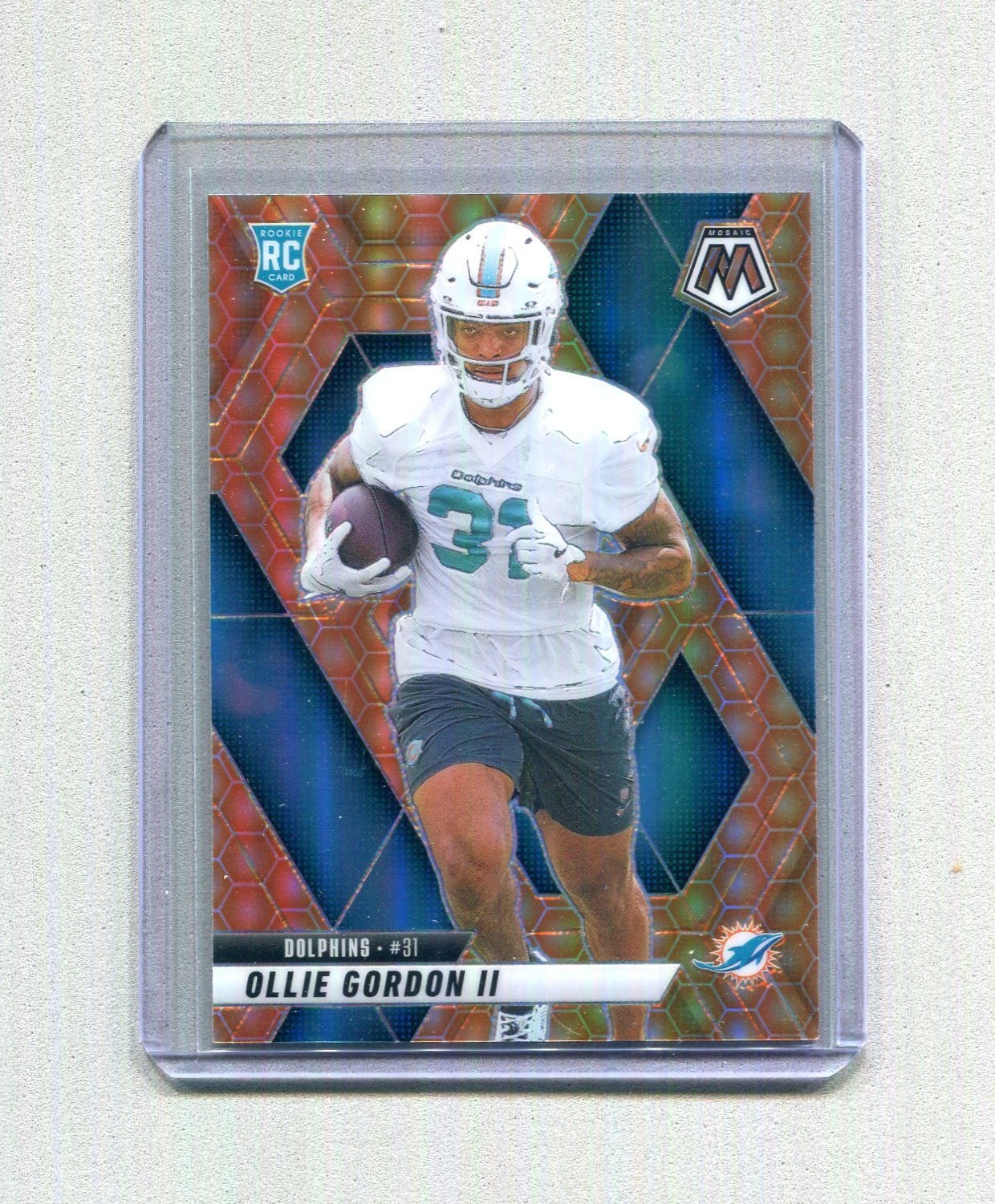 2025 Panini Mosaic #310 Ollie Gordon II Honeycomb Prizm Rookie SP Dolphins