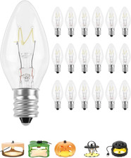 18Pack 7W C7 Night Light Replacement Bulbs with E12 Candelabra Base for Salt Lam