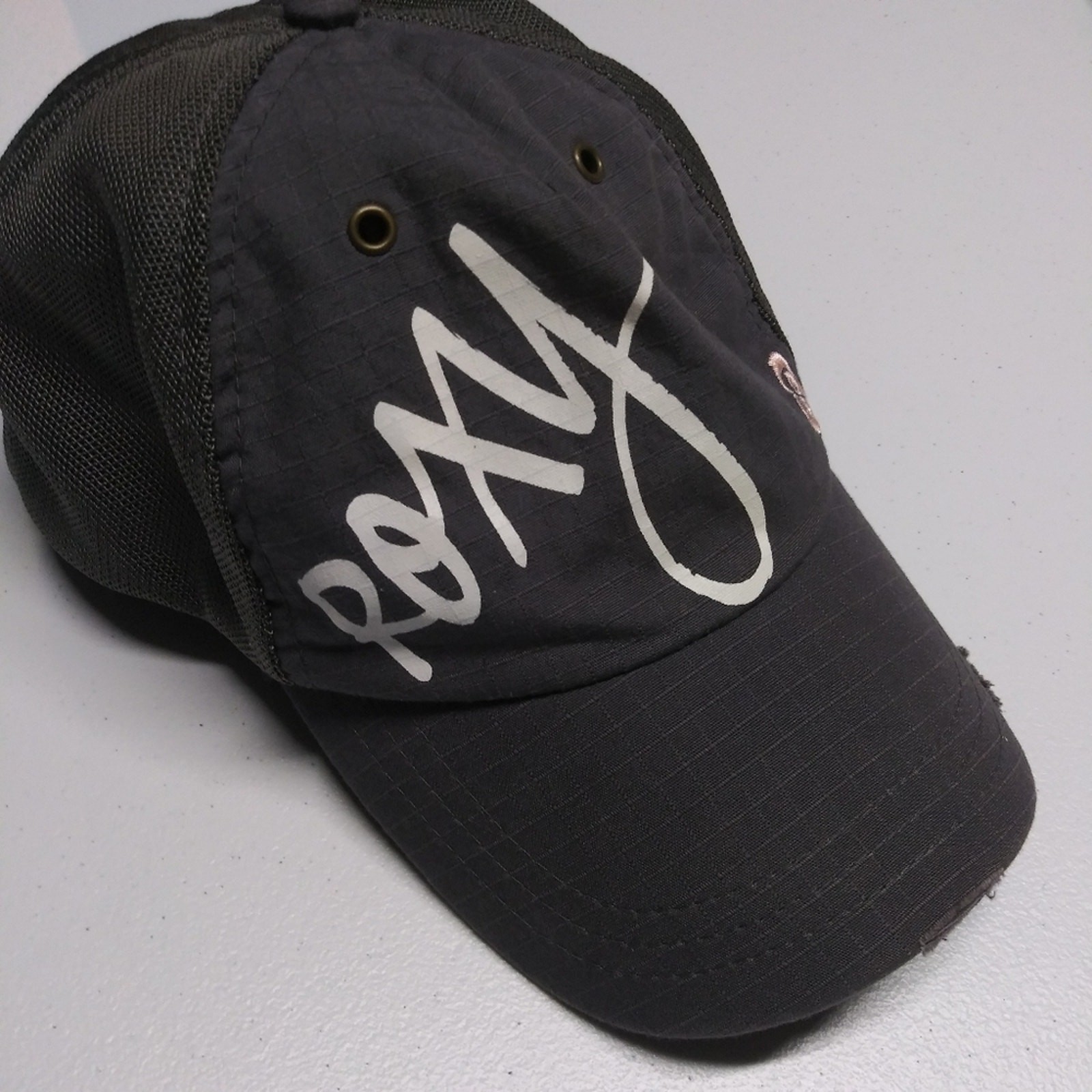 Roxy Charcoal Gray Adjustable Baseball Cap Distre… - image 2