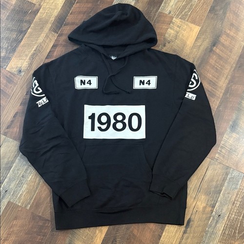 Stüssy, Stüssy Vintage 1980 N4 Big Logo Pullover Hoodie - Black