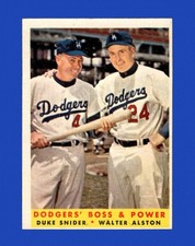 1958 Topps Set-Break #314 Dodgers' Boss & Power EX-EXMINT *GMCARDS*