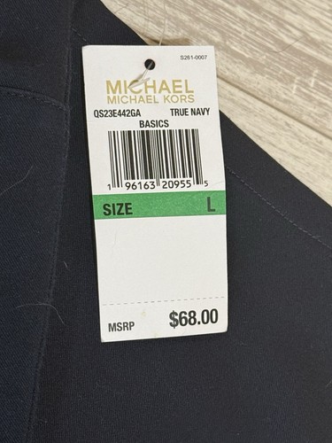 NWT WOMEN'S MICHAEL KORS TRUE NAVY STRETCH PANTS SIZE LARGE MSRP $68.00 - Picture 2 of 13