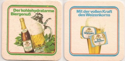 Maisel Pilsner, Bayreuth - alter Bierdeckel ''Der kohlehydratarme Biergenuß''