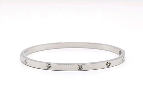 Bracciale 7" Acciaio Inox e Zirconi con Chiusura Cerniera Regalo Per Lei 🎁 - Foto 7 di 7