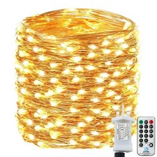 Bollengold 220LED Fairy Lights Mains Powerd with Remote & Timer(Warm White)