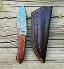 BucknBear Damascus fixed blade leather sheath full tang hunting knife camping — photo 1