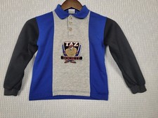 Vintage Looney Tunes Sweatshirt Boys 6 Blue Taz Tasmanian Devil Pullover 1998