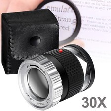 30 Fach Lupe Leselupe Vergrösserung Juwelier Uhrmacher Handlupe mit LED Licht DE