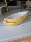 Vintage Pyrex 10 Oz.Mini Casserole Dishes. Gold Mustard Yellow. Set Of 2.