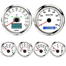 6 Gauge Set 85mm Gps Speedometer 0-120mph Turn Signal High Beam Waterproof