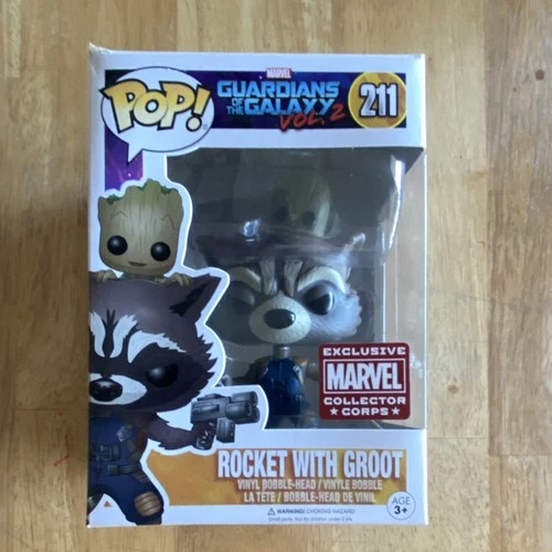 FUNKO Pop! Marvel Rocket & Groot #211 Collector Corps Exclusive Vinyl Figure