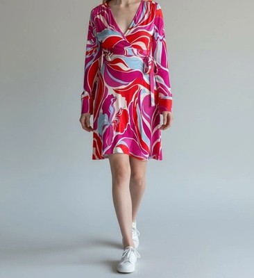 Emilio Pucci fließendes Sommerkleid mehrfarbig Gesicht und Seide - Größe M