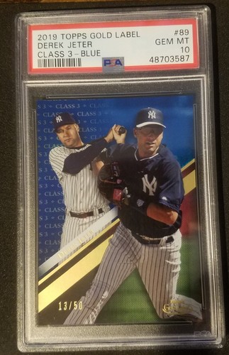 2019 Topps Gold Label Derek Jeter #89 Class 3 Blue /50 PSA 10 Yankees