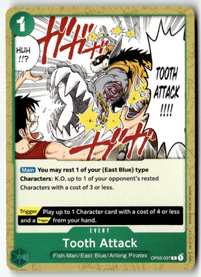 One Piece TCG Bandai No. OP03-037 Tooth Attack Englisch