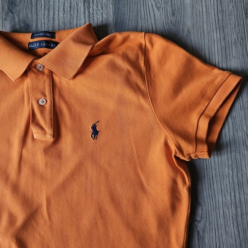 Rapph Lauren Women's Polo Top Size Medium The Skinny Polo Orange Great Condition - Picture 3 of 5