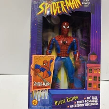Vintage 1996 Toy Biz 10” DELUXE EDITION SPIDER-MAN Action Figure NIB Poseable