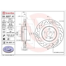 Brembo Bremsscheiben + Bel&auml;ge hinten 09.9257.41 1714230212 A1714230112 | 911391