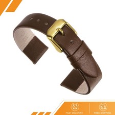 Dark Brown Genuine Leather Band 20mm Width Watch Strap Golden Buckle
