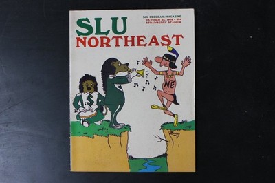 SLU Northeast Program Magazine October 1975 College Sports Burky Art Zenith TV
