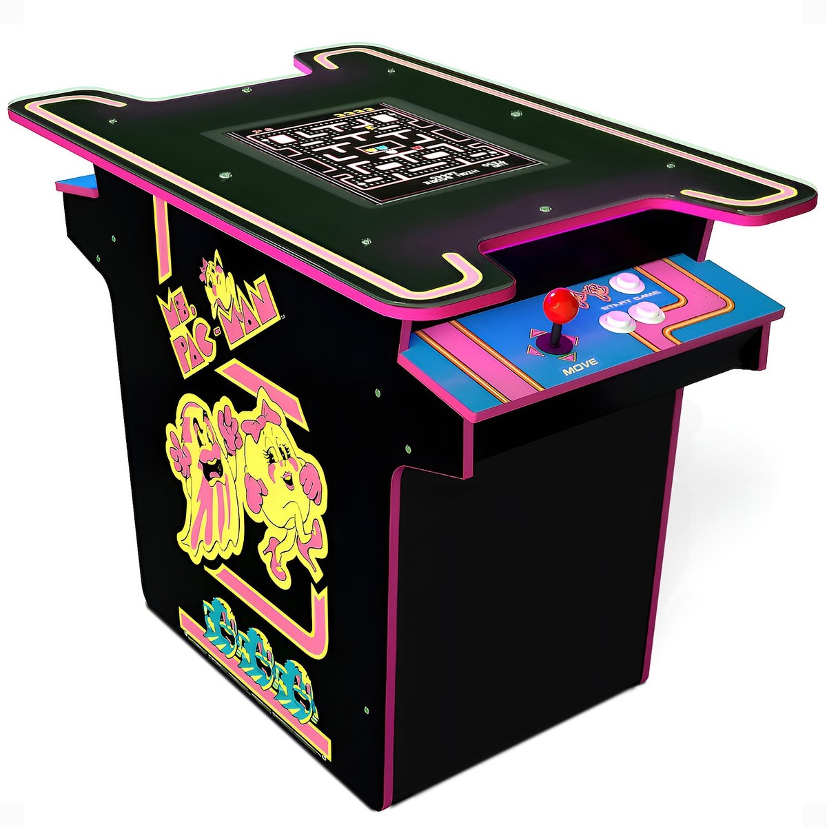 Arcade1UP Ms. PAC-MAN Head-to-Head 12 in 1 Arcade Table, Black
