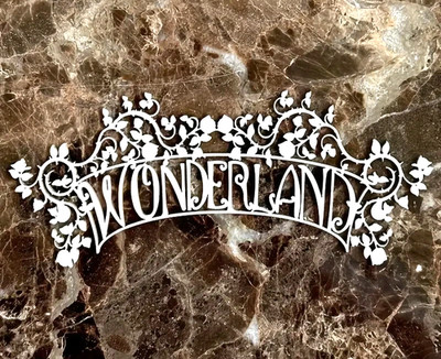 Wort ''WONDERLAND'' Metall Stanzschablone, Schablone, Scrapbooking, DIY.  BB37
