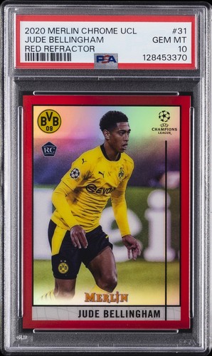 2020 TOPPS MERLIN CHROME CHAMPIONS LEAGUE JUDE BELLINGHAM ROOKIE RC 4/10 PSA 10
