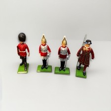 Britain Toy Lead Soldiers Made In England Lot Of 4 - Used With Wear And Age