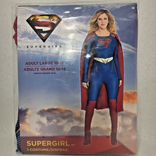 Supergirl Costume Size Large 10 - 12 Women s Halloween Superhero Cape New