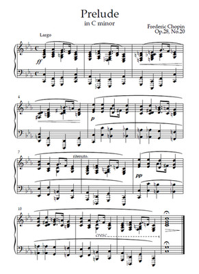 Frederic Chopin - Präludium c-Moll op.28, Nr.20 (Noten Klavier)