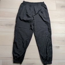 VTG 90's Nike Nylon Track Pants Men 2XL Black Ankle Zip Windbreaker Joggers Logo