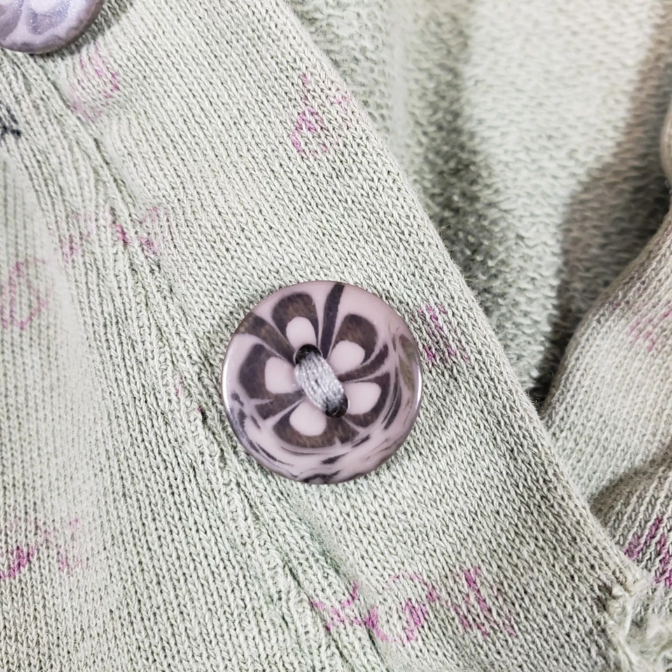 Sudadera con capucha ligera con botones estampado verde Volcom para mujer Foto 3 de 4