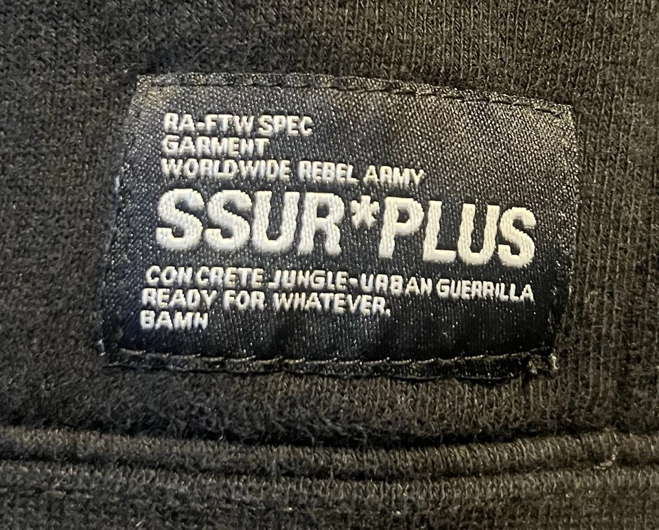 Auténtico SSUR* Plus Rebel Army Oficial Prenda Sudadera con Capucha Negro XL Foto 2 de 4