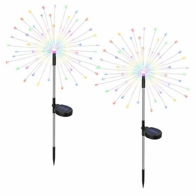 Solar Firework Lights Outdoor Waterproof 120 LED Multicolor Garden Lamp