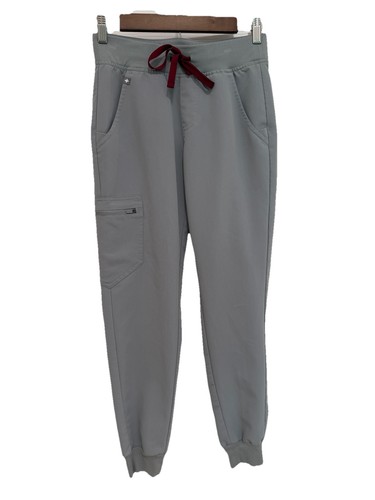 FIGS Zamora Jogger Scrub Pants Womens XS Gray Medical Nurse Uniform Stretch