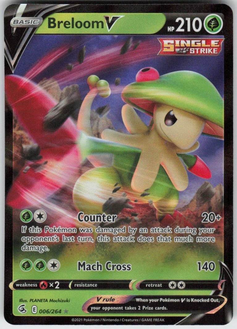 Breloom V 006/264 V Rare Fusion Strike Near Mint