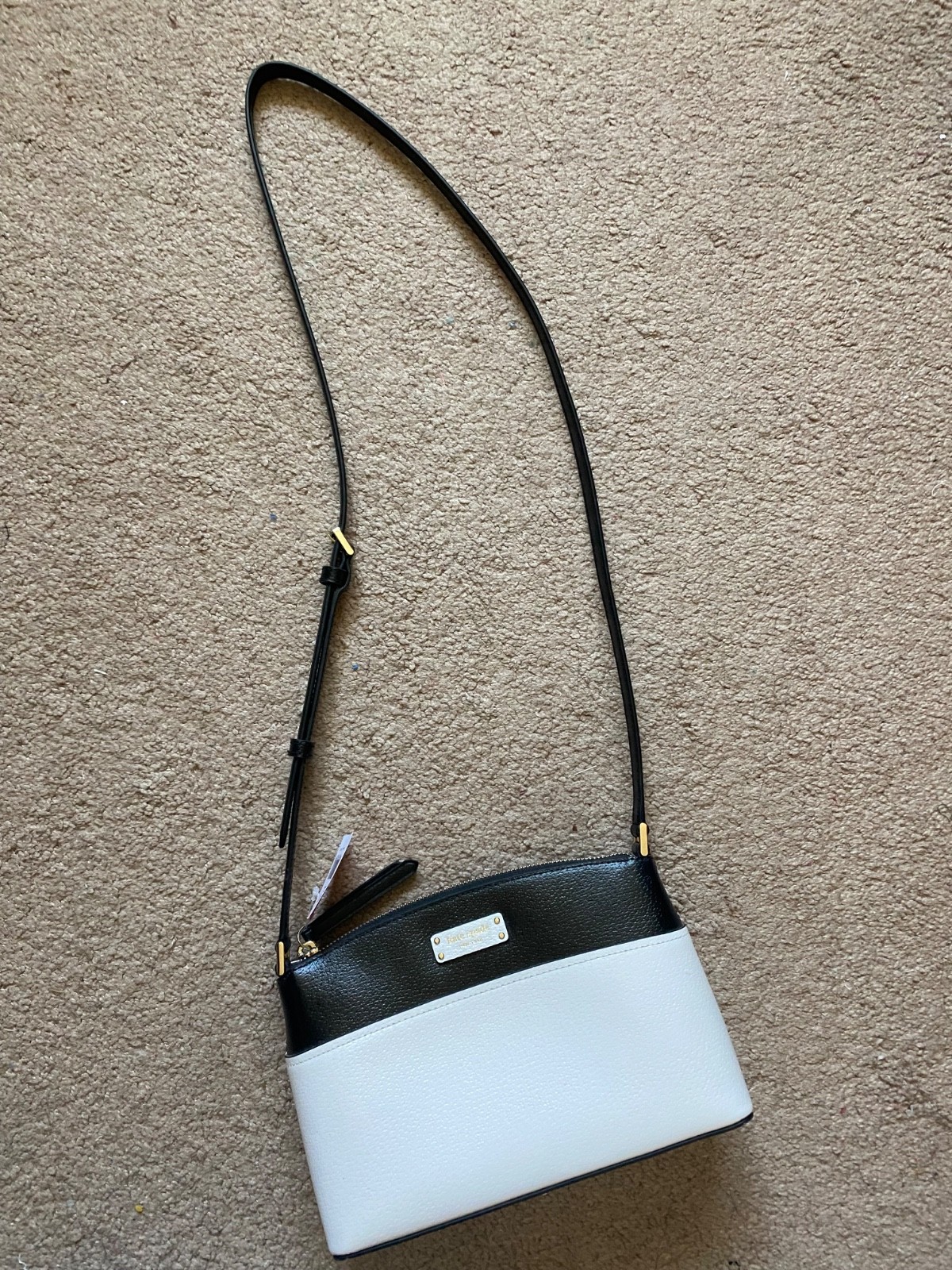 Kate Spade New York Jeanne Black & White Leather Crossbody Bag