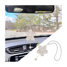 Bling Daisy Flower Car Hanging Accessories, Crystal Automotive Rear Ab Color
