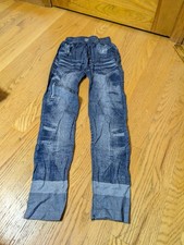 Talla única para todas las mujeres Imitación Denim Estampado Leggings Ropa deportiva Pantalones Azul