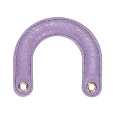 PU Leather Bag Handle, U-Shaped Handbag Handle with Iron Grommets, Purple