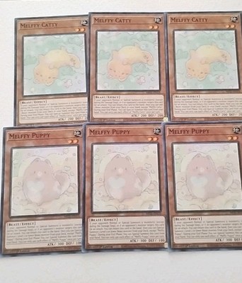 3x Melffy Catty + 3x Melffy Puppy Common Mint Yugioh 