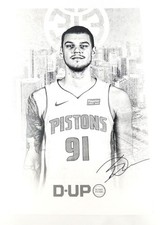 2021-22 Deividas Sirvydis Signed 18 x 12 Detroit Pistons D-UP Poster