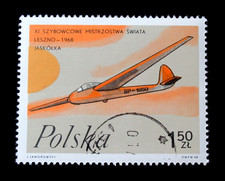 Poland Stamps Scott 1587 Polish Gliders Swallow Aviation 1968 Used OG