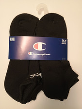 Champion Youth Low Socks - Black - Shoe Size 5Y - 7Y 6 pairs 