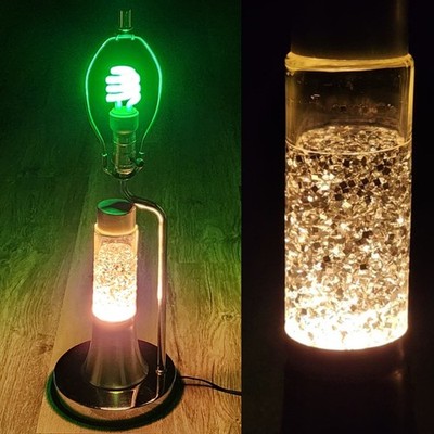 RARE! Vtg GEMLAMP Glitter Lava Table Lamp Light Shiny Motion Sparkle Gemlite